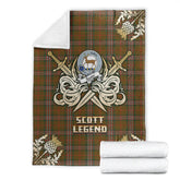 Scott Brown Modern Tartan Gold Courage Symbol Blanket